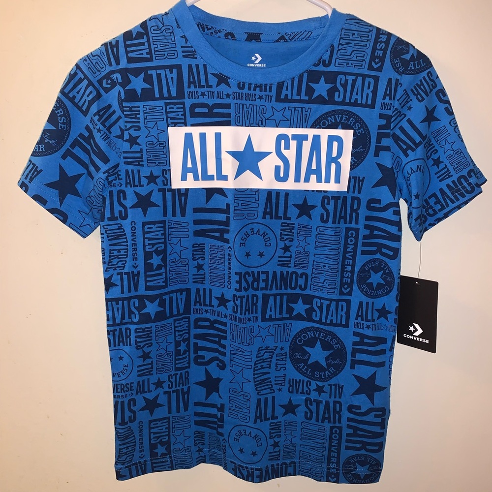 Converse Boys Blue All Star T-Shirt Size M. 10-12
